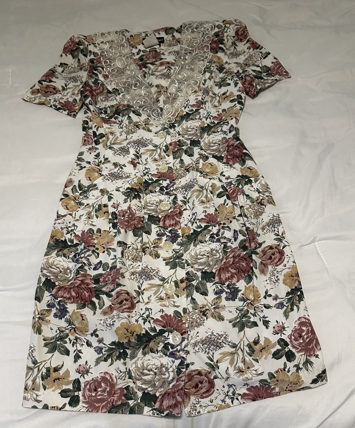 VINTAGE 80’s Brioche California Floral Sheath Dress Women’s Juniors Size 3/4 NEW