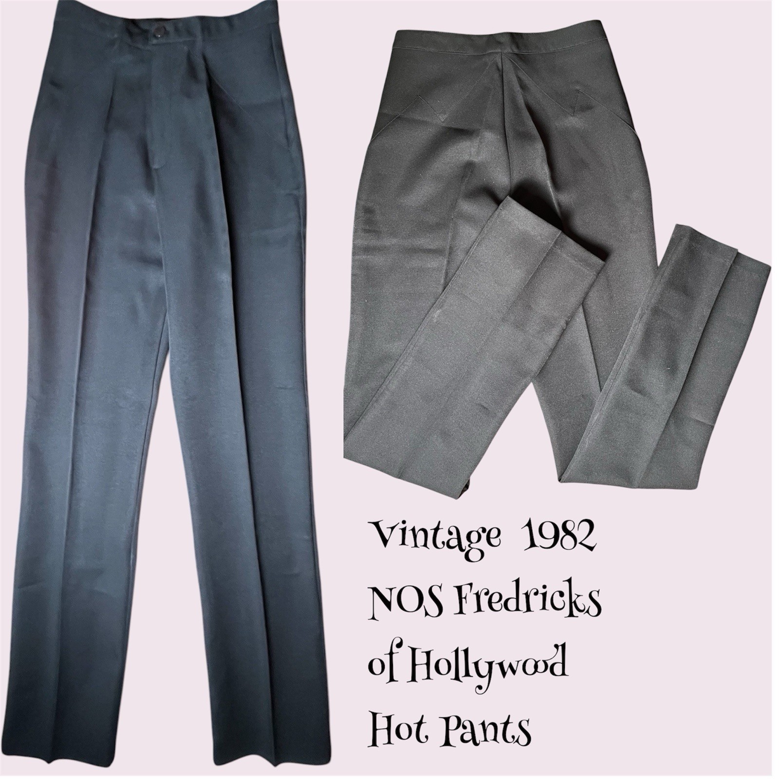 Vintage 1982 NOS Fredricks of Hollywood Black, High Waisted Hot Pants, Sz “11”