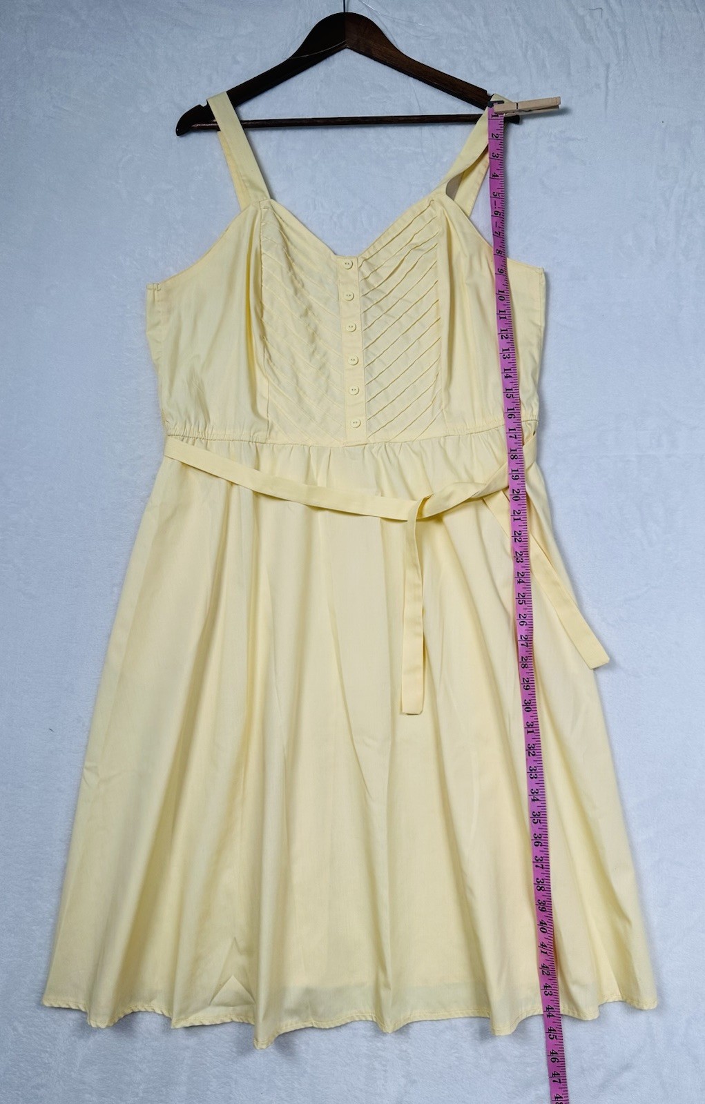 Vintage JC Penney Dress Womens Size 18 Midi Empire Waist Pintuck Bodice 70s