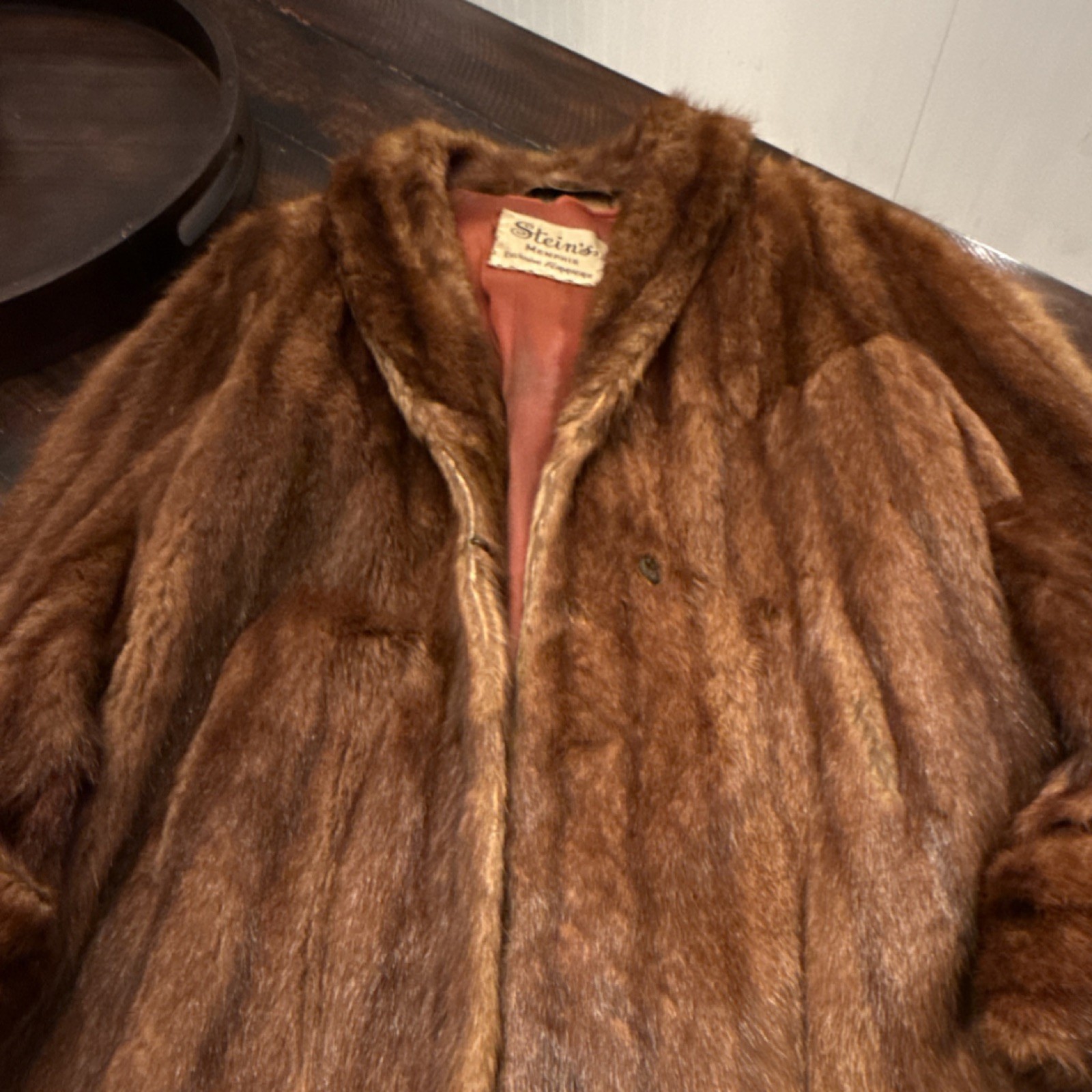 Stein&rsquo;s Memphis Exclusive Furriers Vintage Brown Fur Coat Regular Size