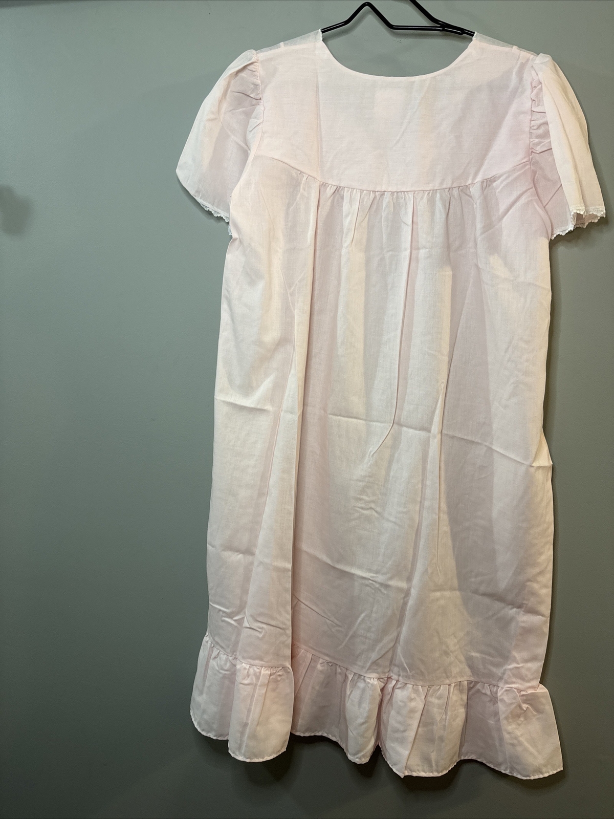 NWT Vintage Simply Basic Light Pink Polyester/Cotton Nightgown Embroidered M USA