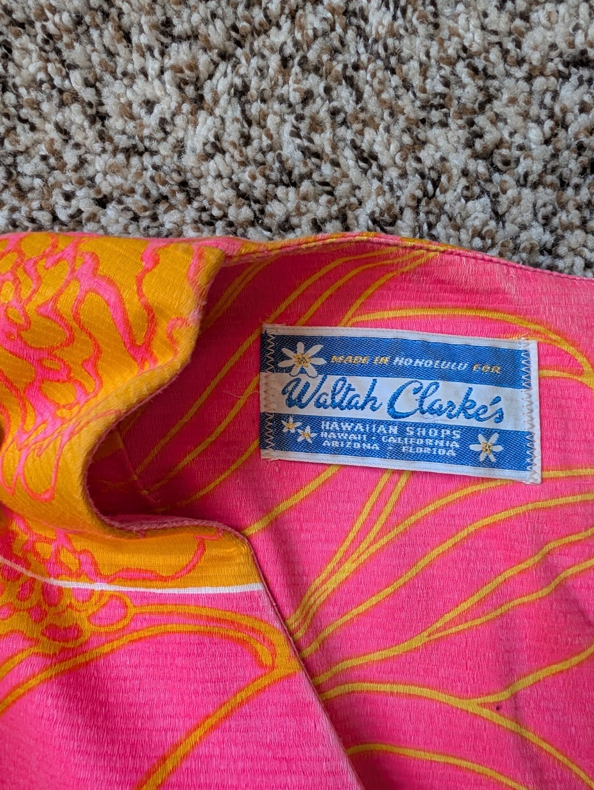 Vtg Psychedelic Floral Waltah Clarks Hawaiian Belted PantSuit jumpsuit M Dress