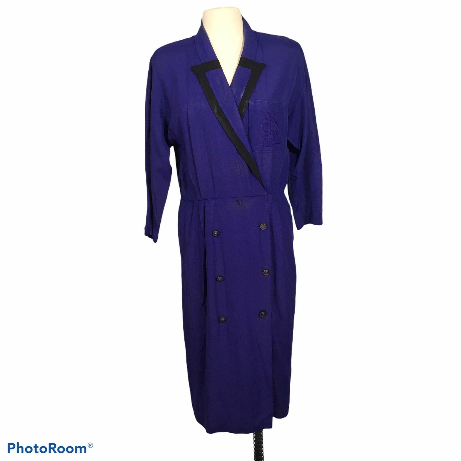 Jazz II Vintage 80&rsquo;s Purple Shirtwaist Dress, size 8, Rayon Acetate, 42 bust