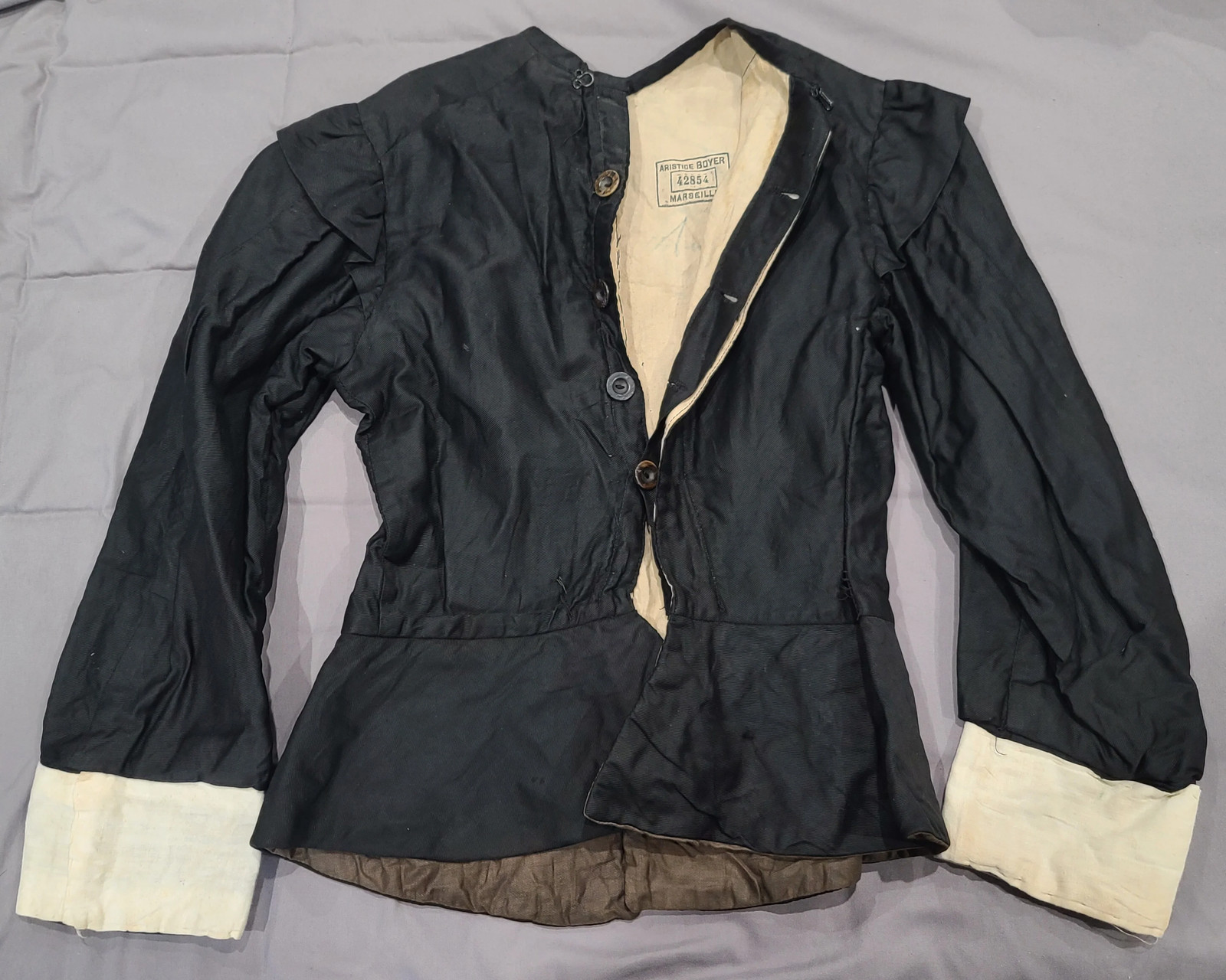 Vintage 1910s Aristide Boyer Marseille French Black Bodice Costume Opera Antique