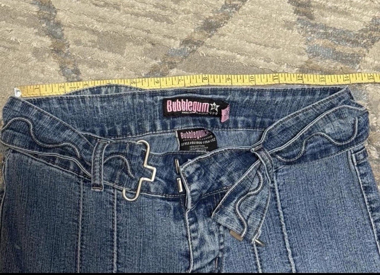 Bubblegum Y2KBlue Bootcut Jeans 7/8 Adjustable Waist BG1956-775AVSZ