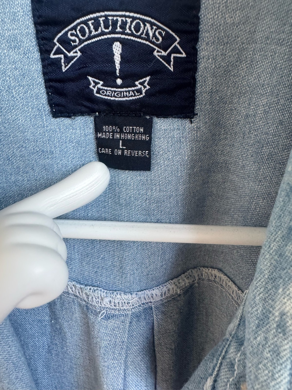 Solution Denim Shirt Teddy Bear Honey Plaid Heart Embroidered Button Up