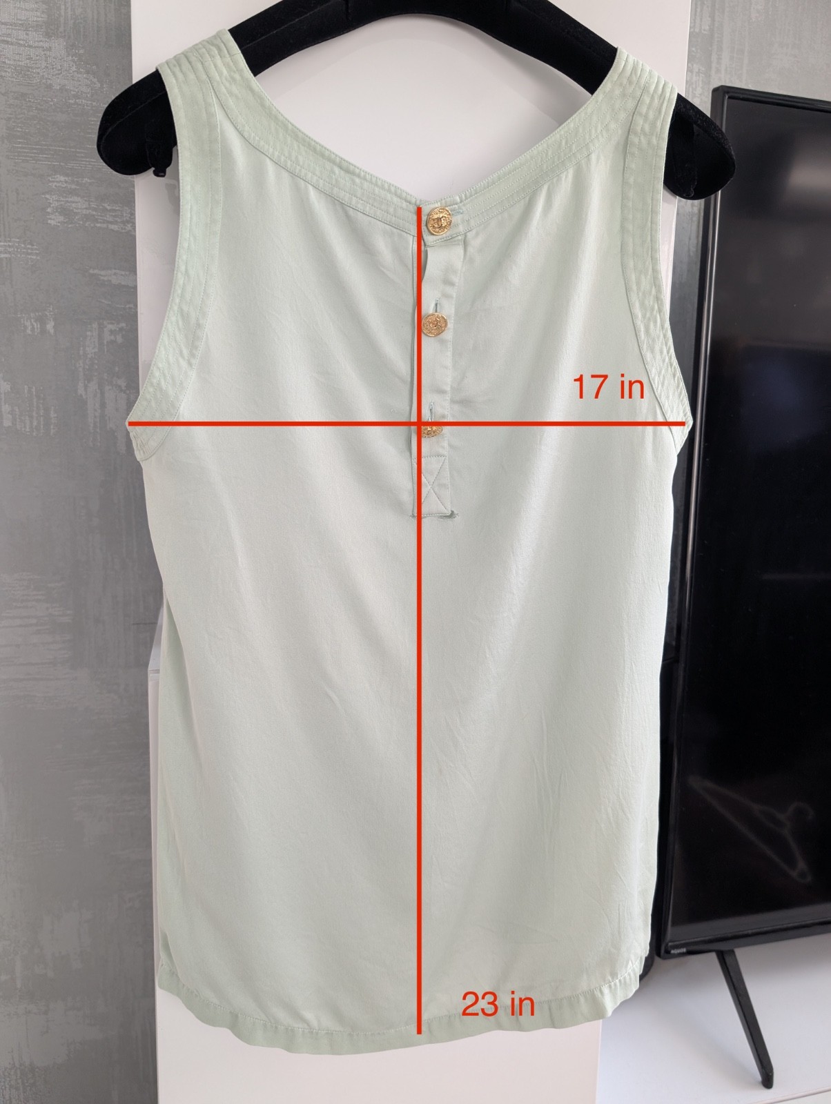 CHANEL Boutique 80-90&rsquo;s CC Gold Buttons Sleeveless Blouse Top Shirt Tank Vest S