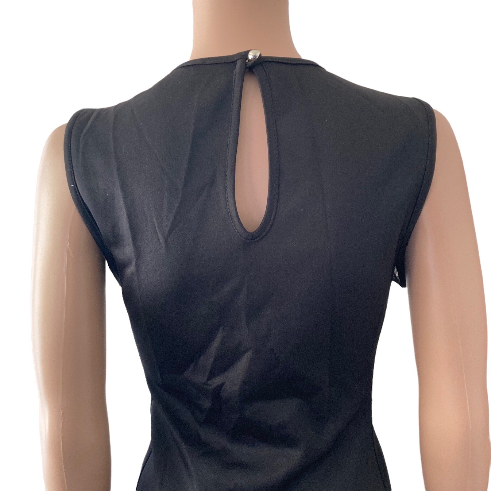 Strutt Dress BodyCon Womens Medium Stretch Silver studded beaded neckline
