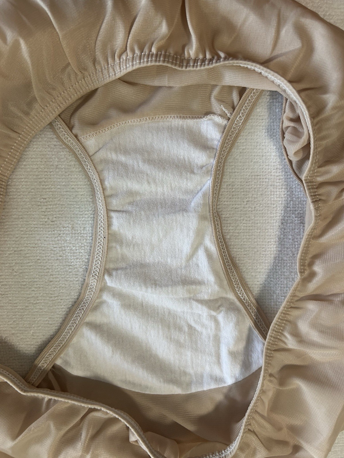 Vintage Sears 100% Nylon Full Cut Briefs Panties Size 8 Nude Beige Tricot 1 Pair