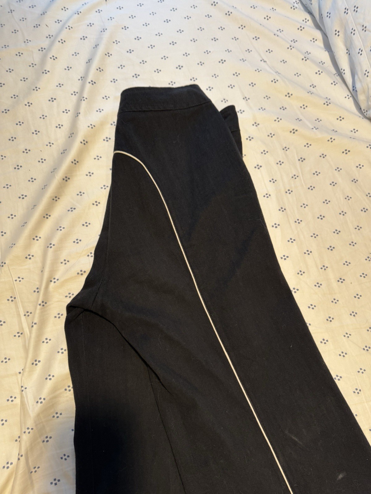 RARE Vintage Roncelli’s Suit. Authentic 70s Black Cotton With White Piping