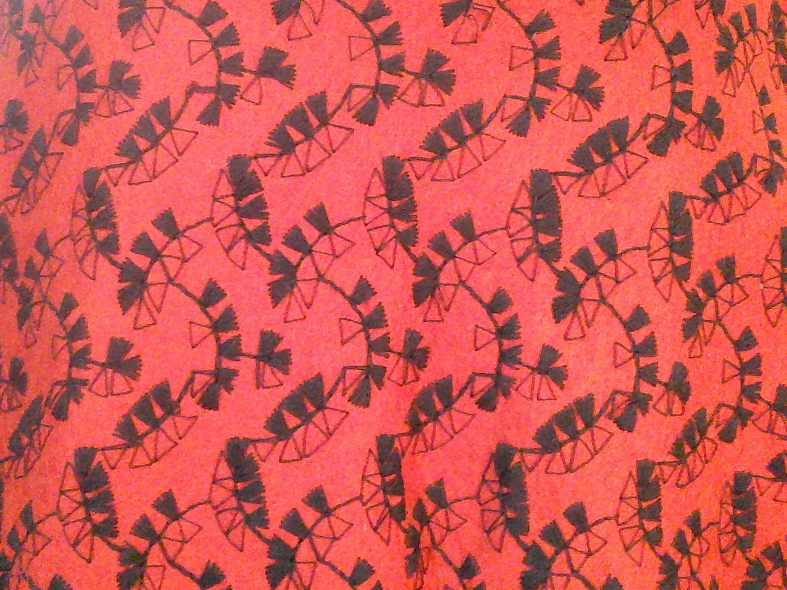 Vtg 50s Rockabilly Red Wool Felt Embroidered Swing Full Sweep Circle Skirt XS