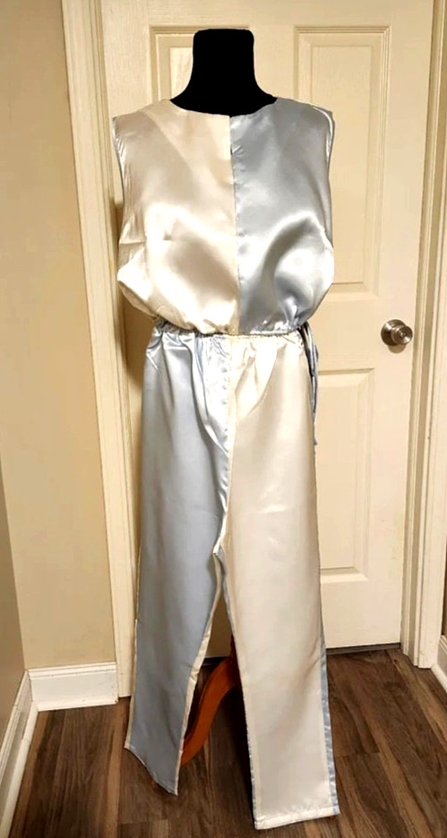 Vtg. 50&rsquo;s Celanese Acetate Blue & Ivory 2 tone Lounge Set, sz. M, NEW OLD STOCK