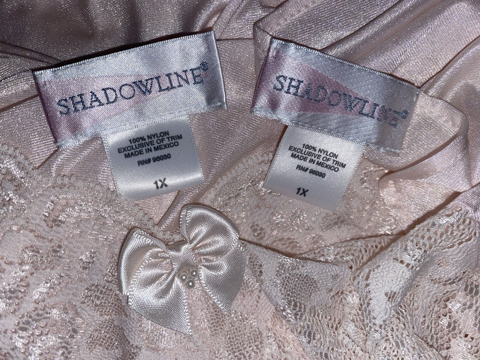 VTG 1X Shadowline Precious PINK SILKY Nylon Peignoir Robe Nightgown olga esque