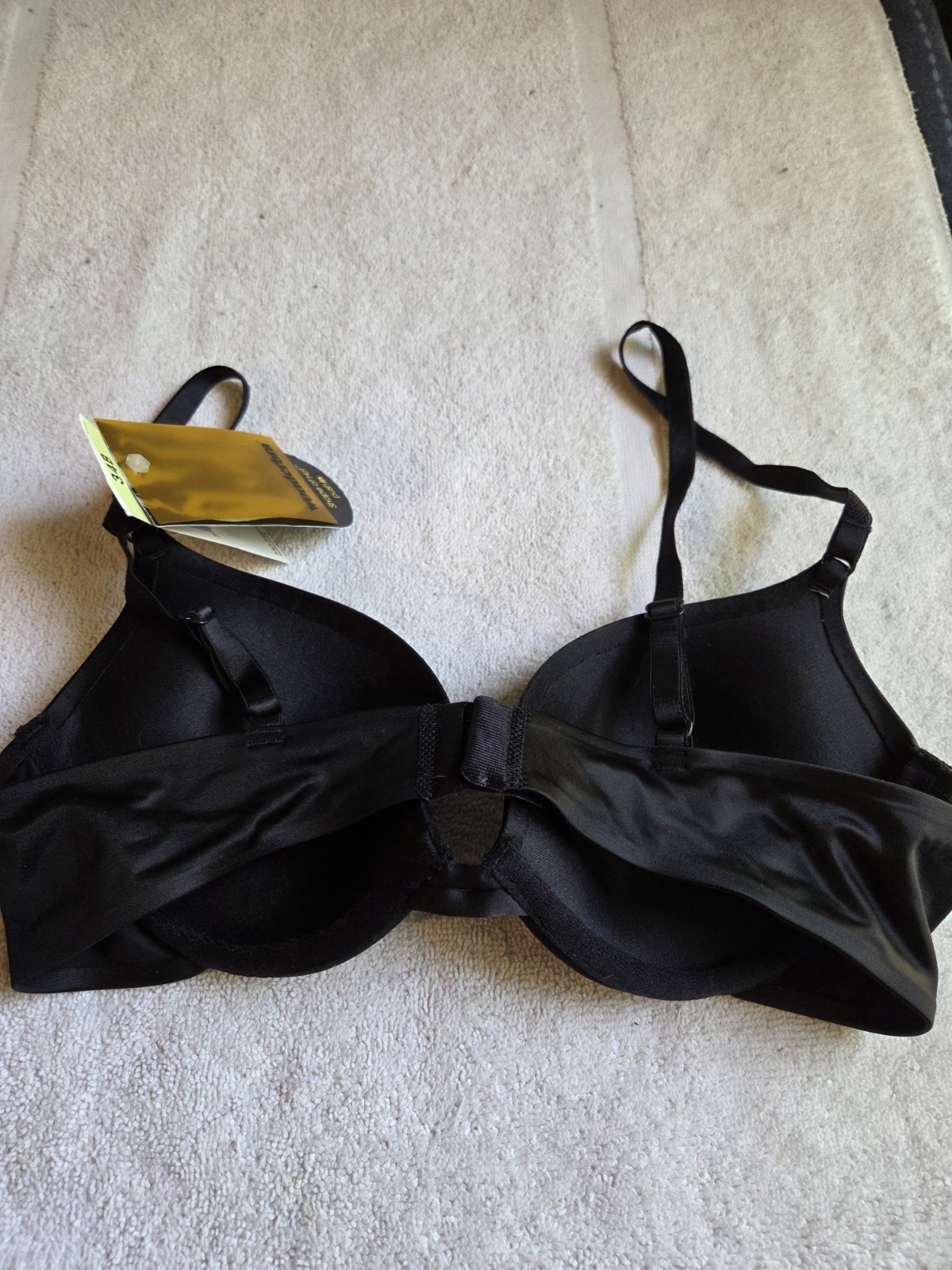 NWT Wonderbra Black Deep Plunge Underwire Bra 34B Style 7843 R $32