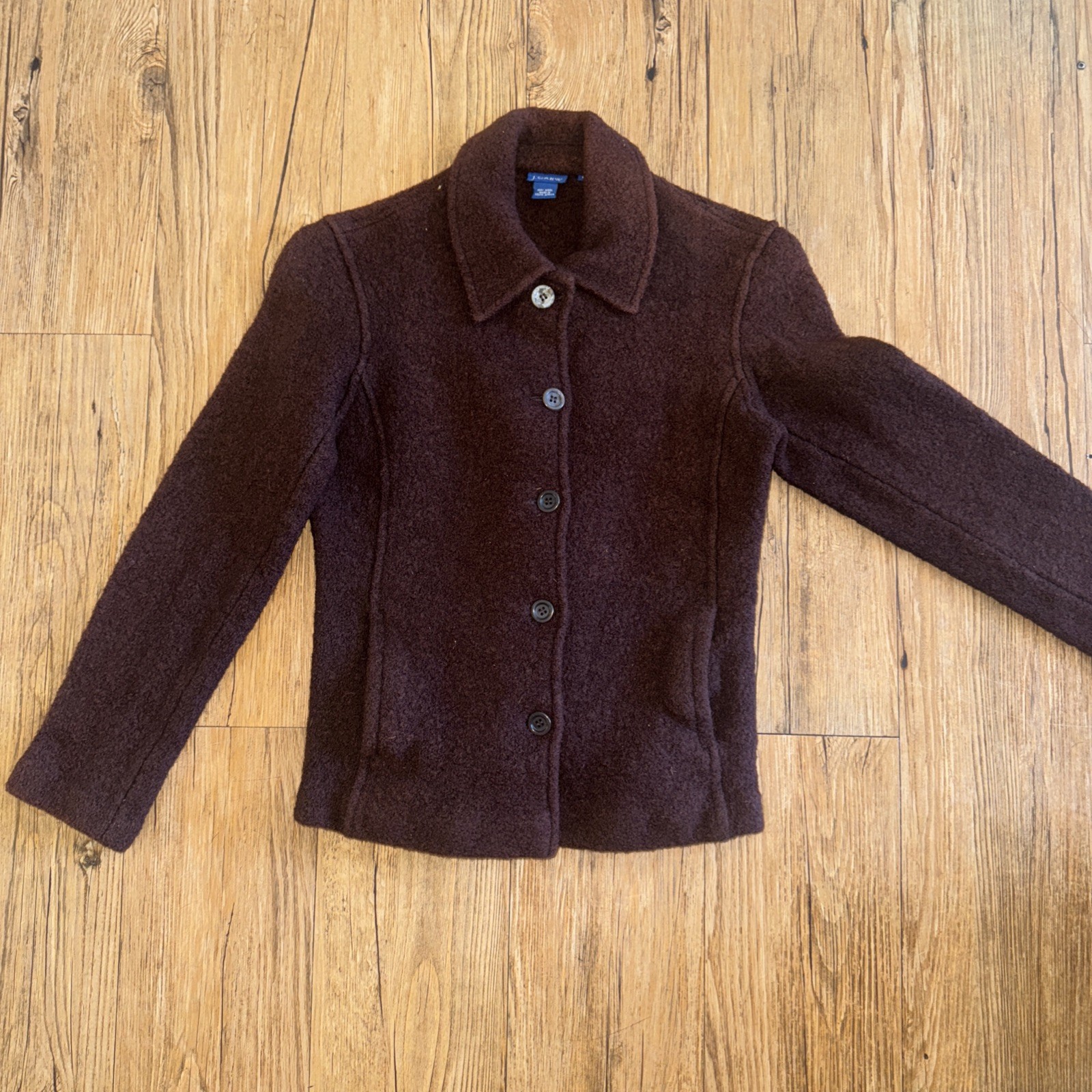 J Crew Vintage 100% Wool peacoat Jacket Size 6 Women&rsquo;s Brown Pockets Y2K #78
