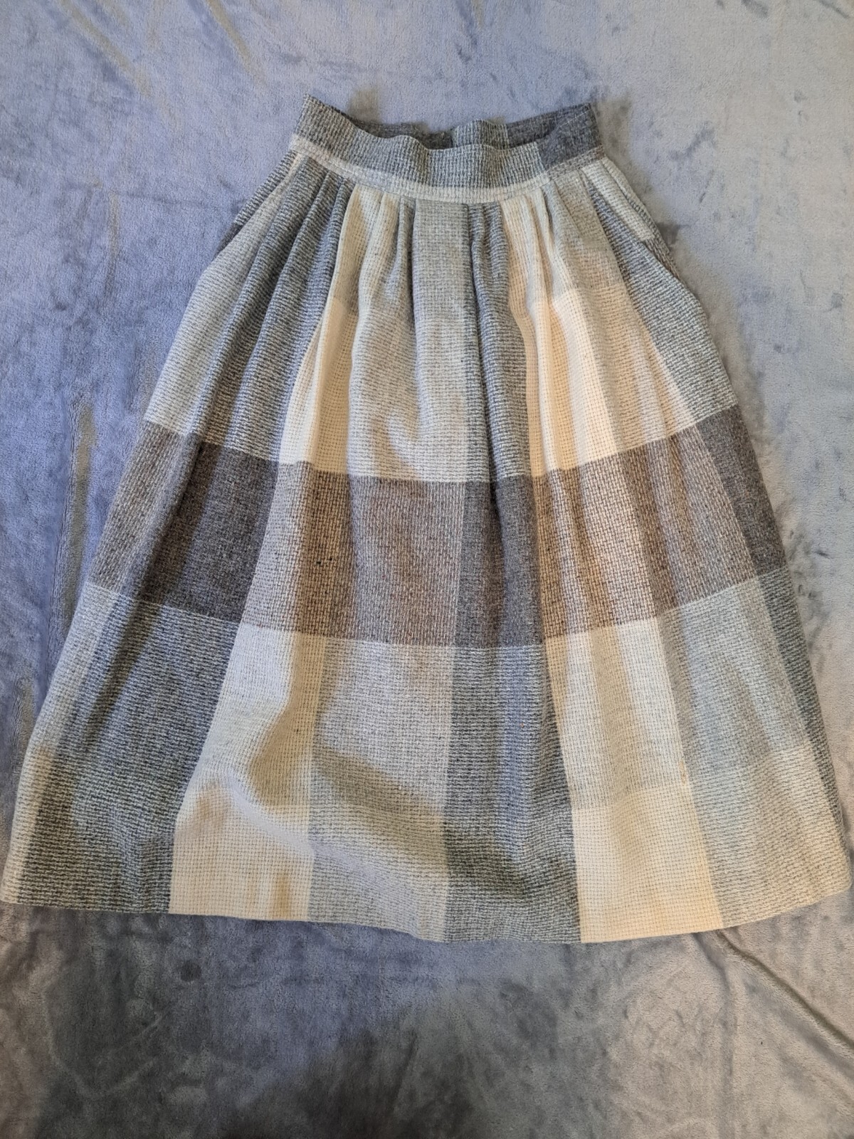 VTG Michele Tartan School Girl Plaid Pleated Midi Skirt Pockets USA Size 9/10.