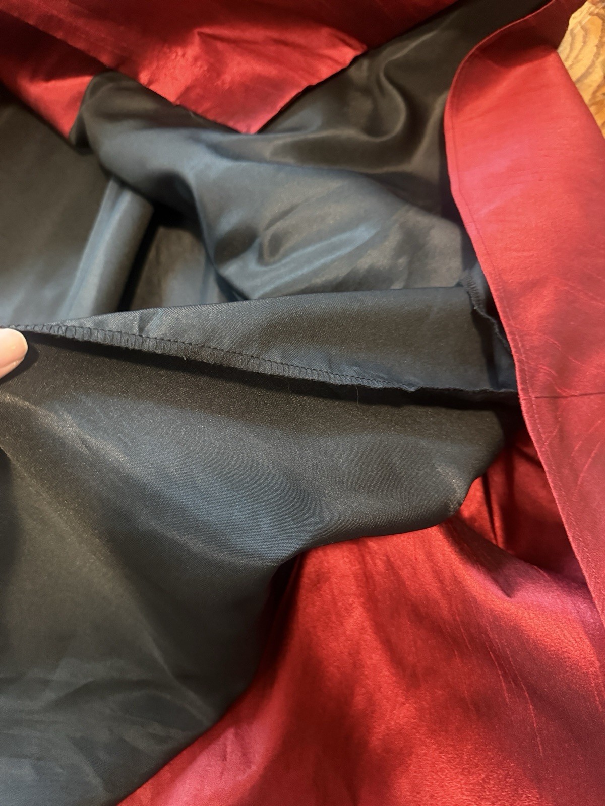 Vintage Wine Buttoned & Belted Portrait-Collar Taffeta Hi Low Dress Sz 2X