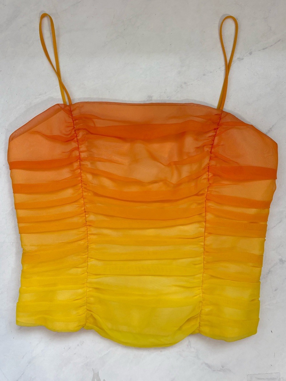 Vintage Union Made Size 9 Yellow Orange Ombré 2 Piece Formal Set Party Travel