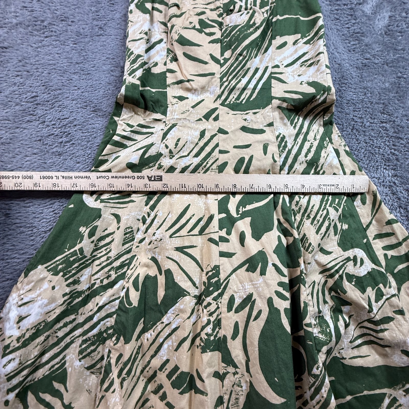 VTG Hilo Hattie&rsquo;s Made in Hawaii Tropical Sundress Green Smocked Waist Women S