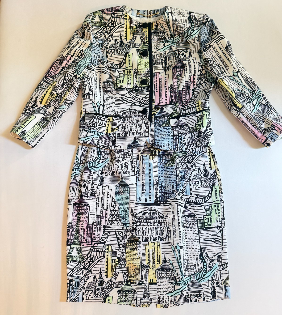 Vintage Louis Feraud « City Scene » Skirt Suit SZ 14 Germany