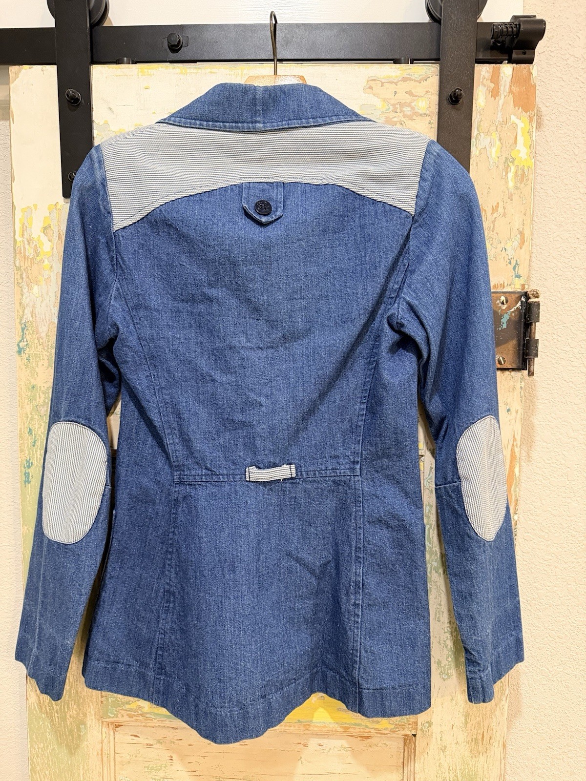 Union Made 1970s Vintage Tailored Denim Jacket Blue/White Regular Size 5