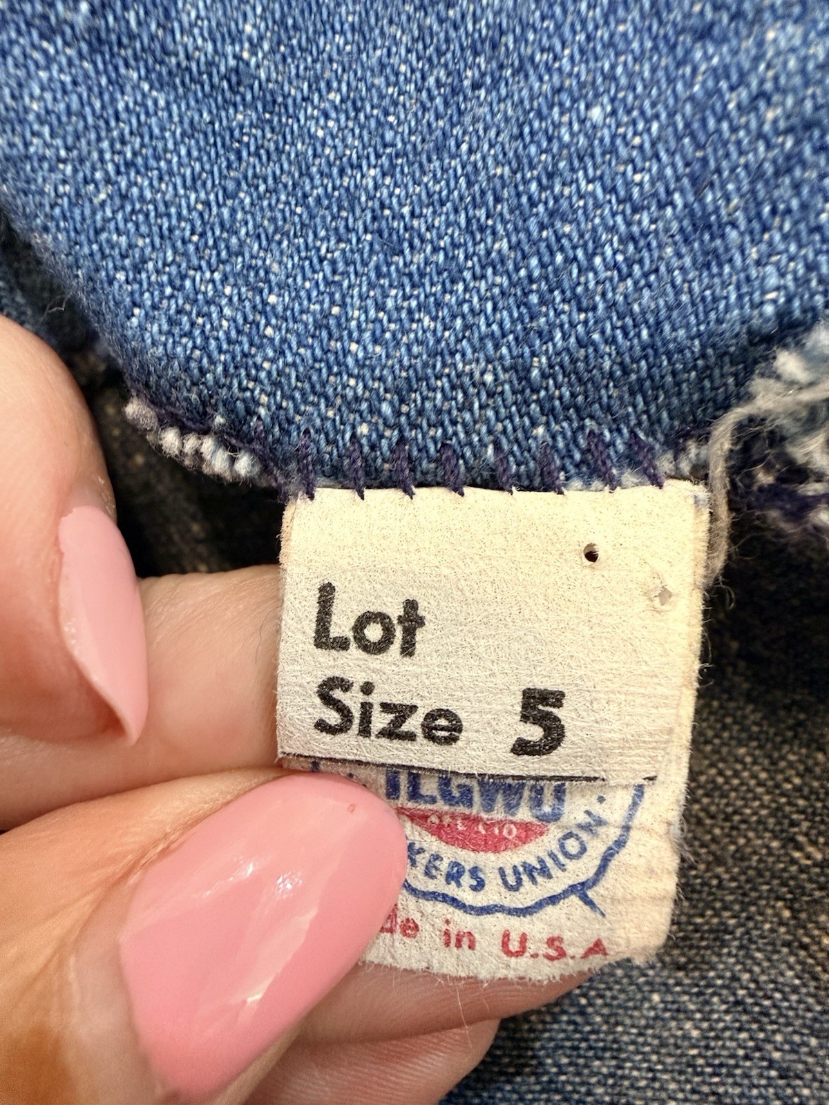 Union Made 1970s Vintage Tailored Denim Jacket Blue/White Regular Size 5
