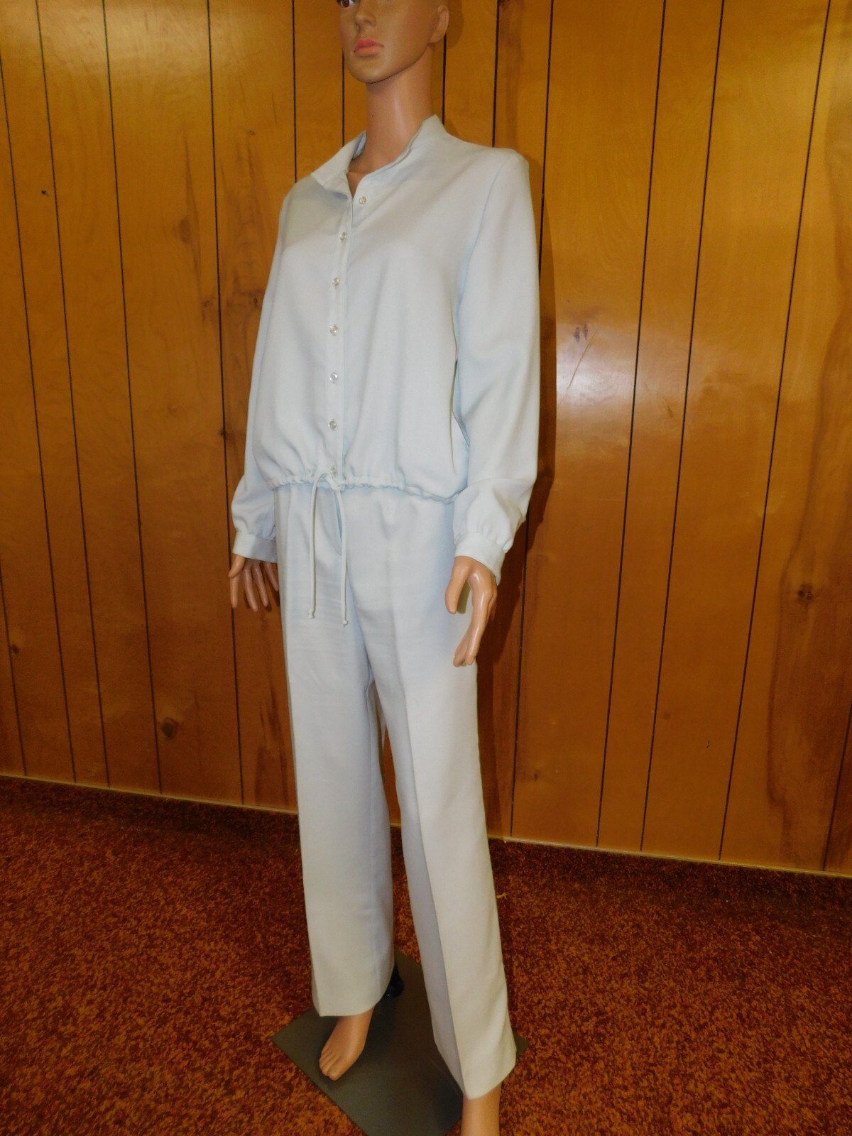 Vintage BROWNSTONE STUDIOS Gray Pants and Blouse Set Waist 29-31&Prime;