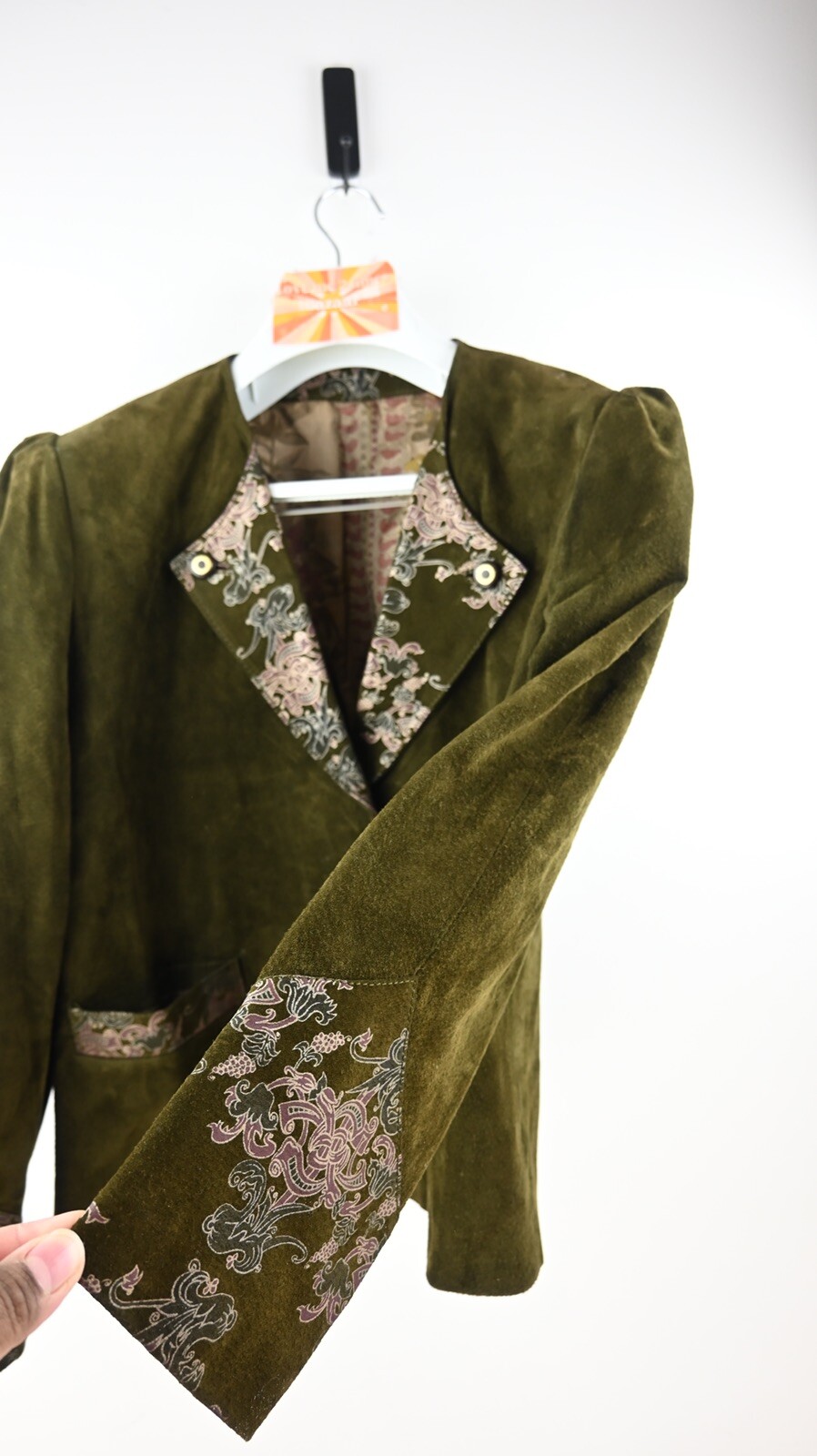 Vintage Duipèl suede leather jacket in olive size EU46/UK16