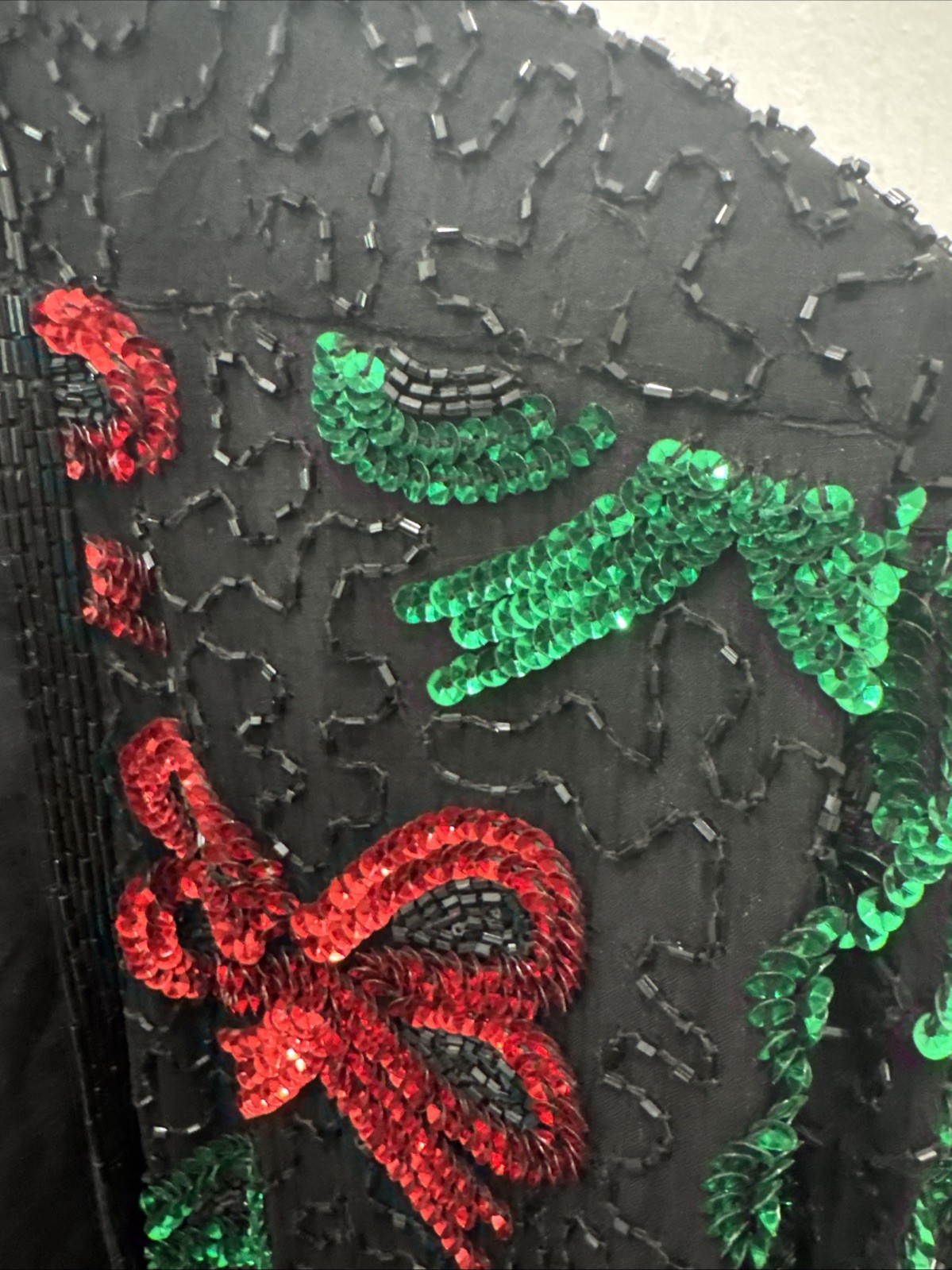 Vintage Laurence Kazar Beaded Sequin Holiday Christmas Bows Jacket Women’s 4X