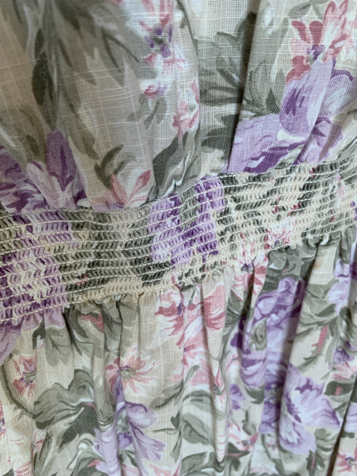 Vintage Stuart Alan Floral Lace Collared Dress USA Cottagecore 90s 80s A2