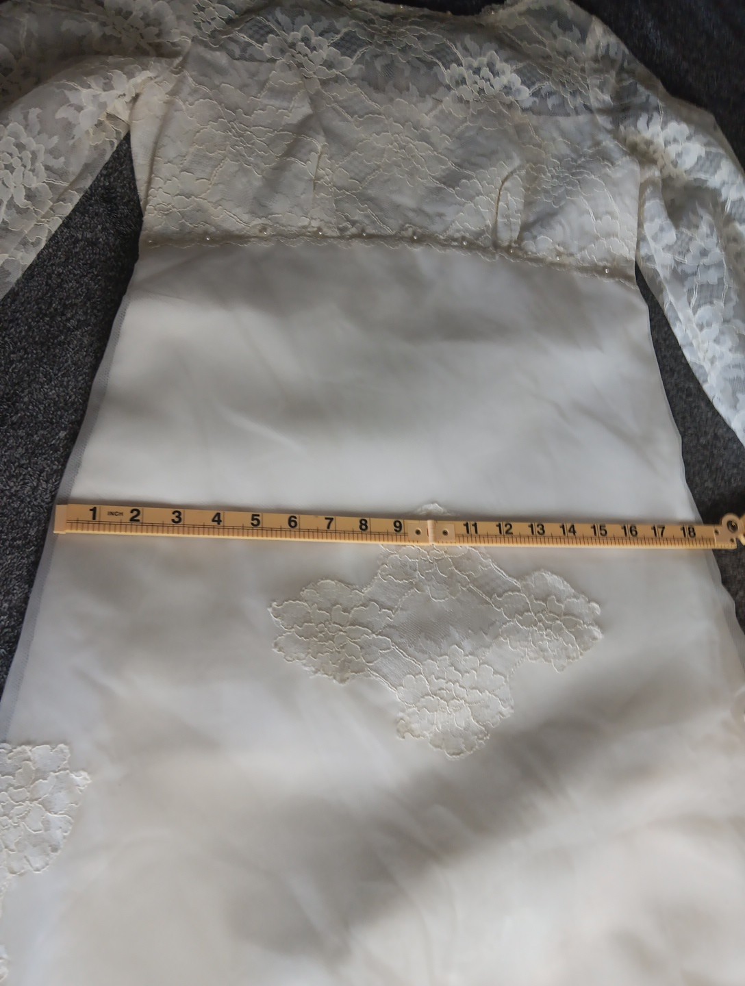 Vintage 1970s Wedding Lace Boho Prairie Gown ILGWU Union Made Maxi Small/Med
