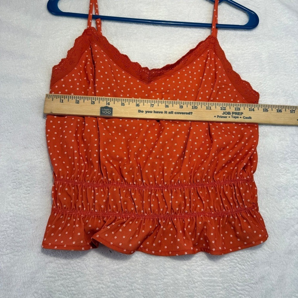 Ten Sixty Sherman S Orange Lace Trim Peplum Cami Boho Top