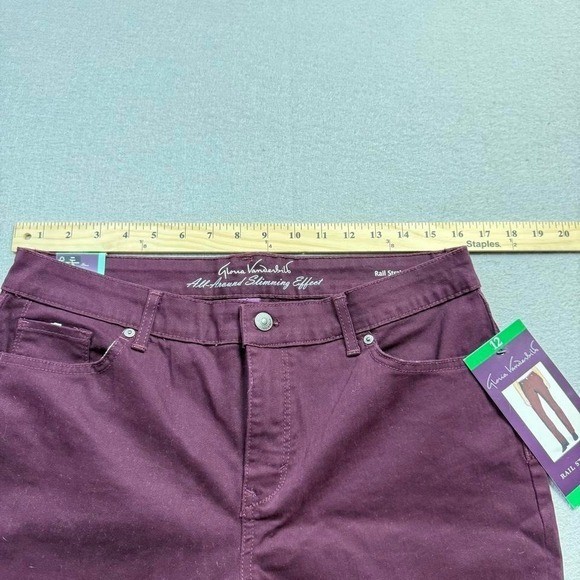 New with tags Gloria Vanderbilt Rail Straight jeans in rich burgundy colorway.