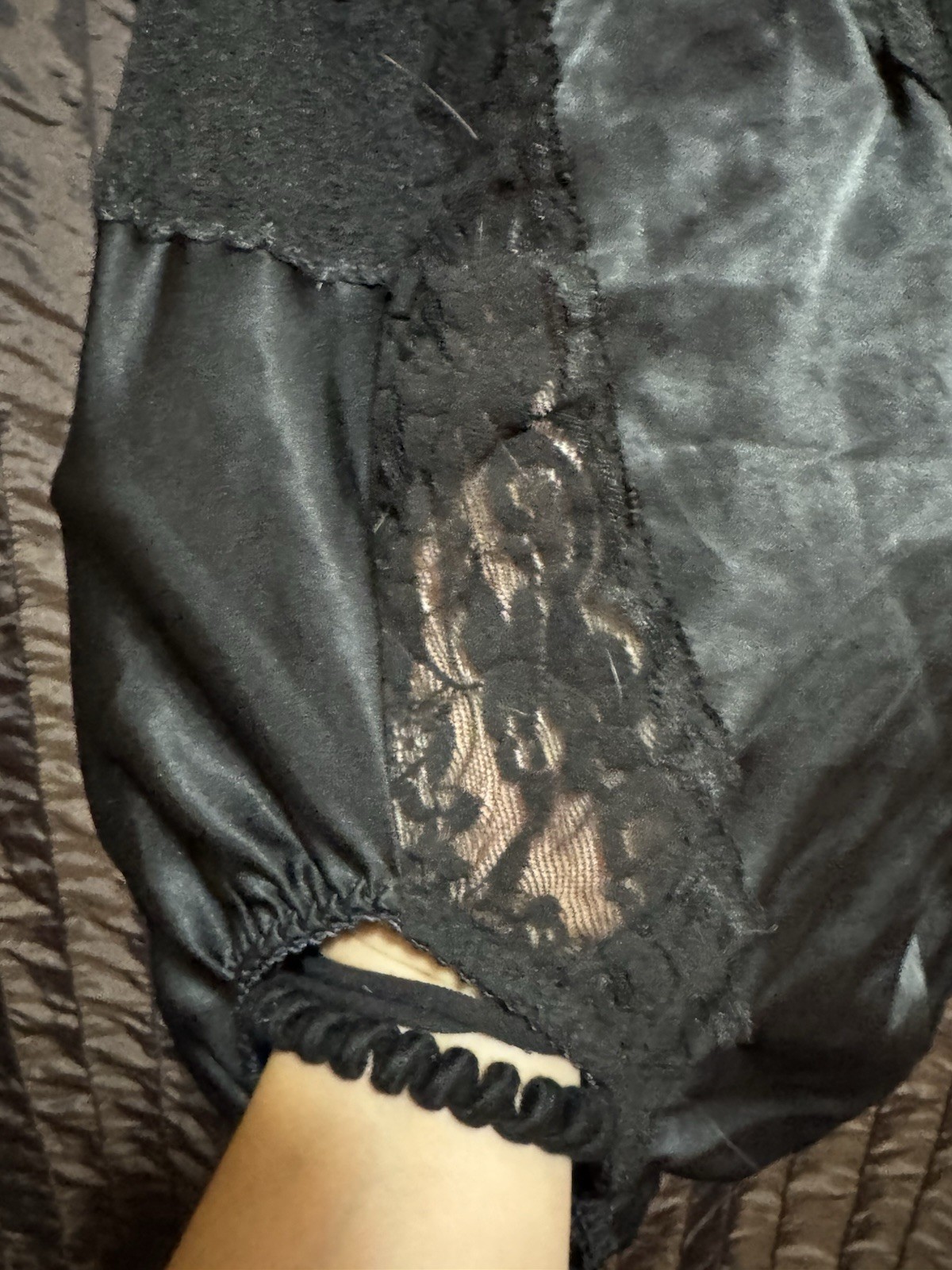 Chantilly Maidenform Black Teddy 64617 Satin Lace Women’s Size 36 Vintage