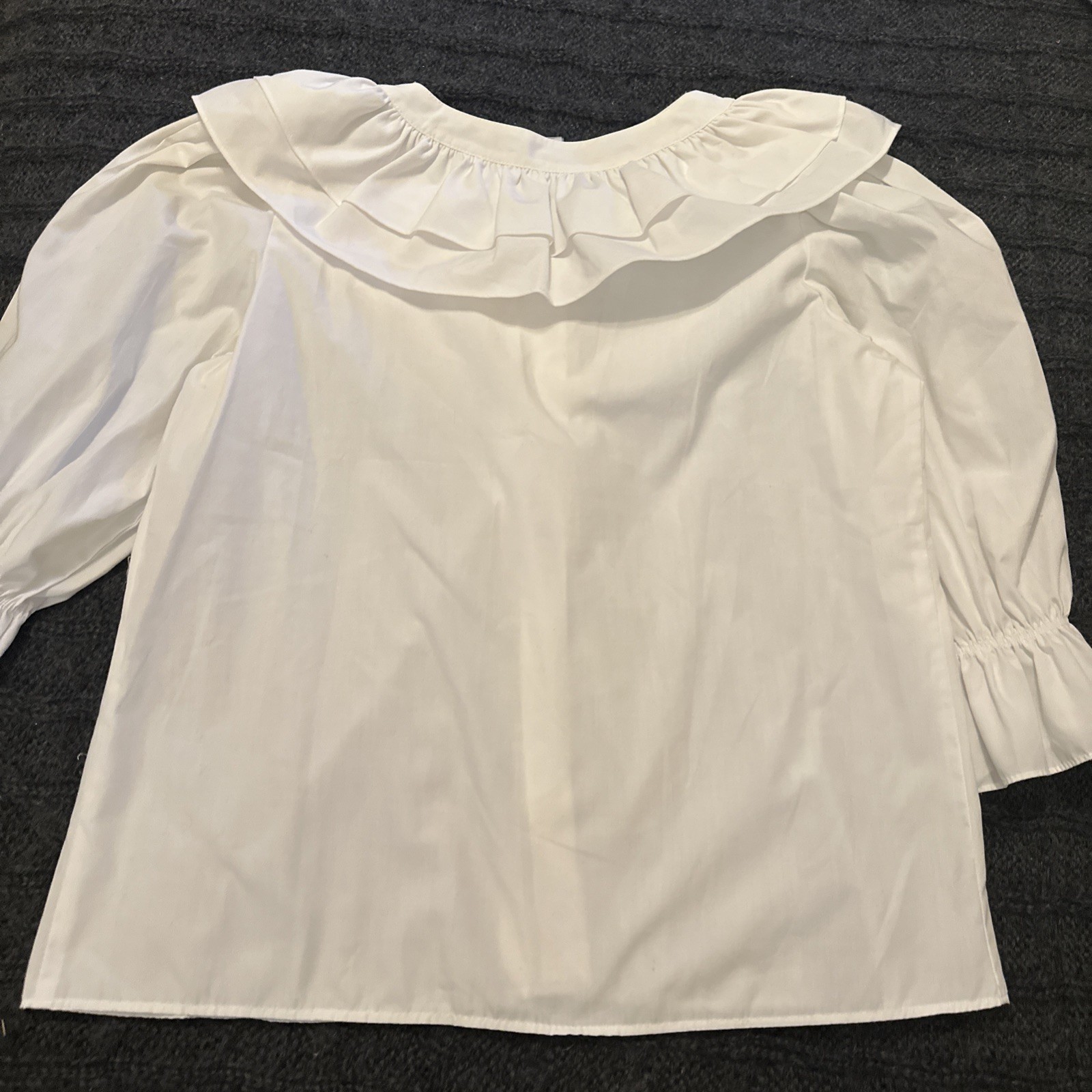 Vtg Partners Please Peasant Blouse Medium Malco Modes Lace White Square Dance