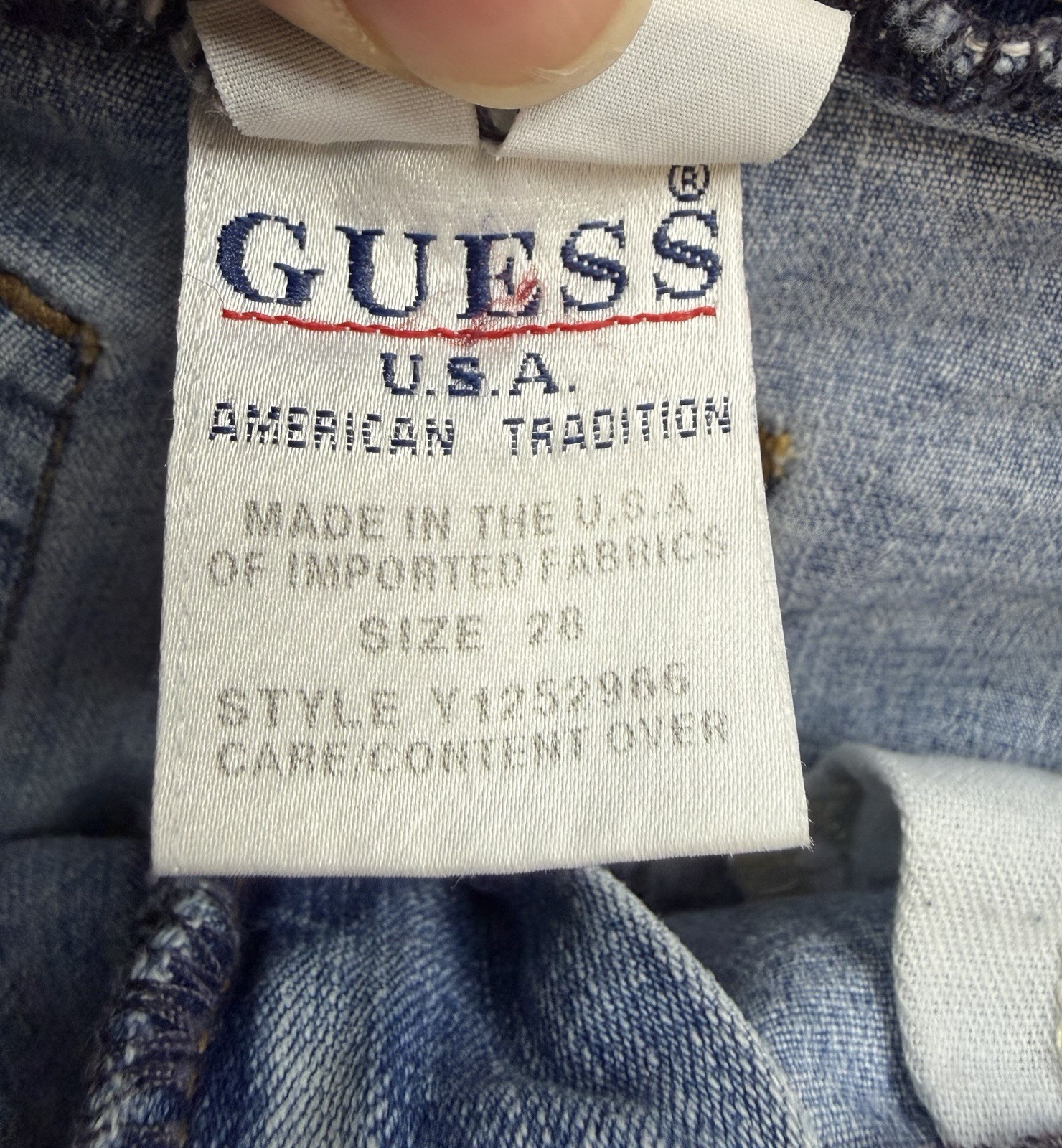 Vtg 90s Y2K Guess Low Rise Micro Mini Denim Shorts Jrs Sz 28 Stretch 26&Prime; Waist