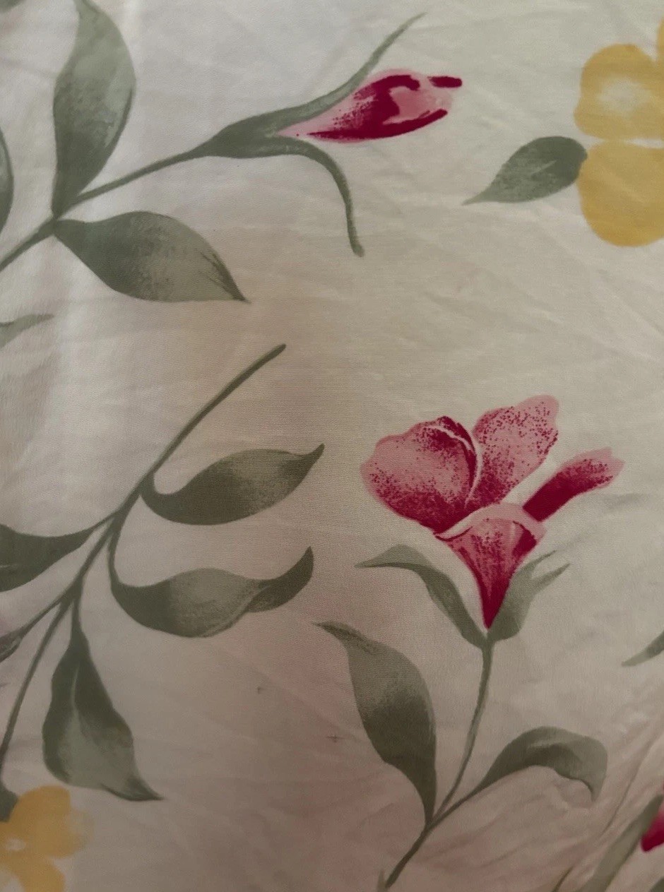 Vintage 80s 90s Patrick Petite 100% Silk Butter Yellow Pink Floral Maxi Dress 6P