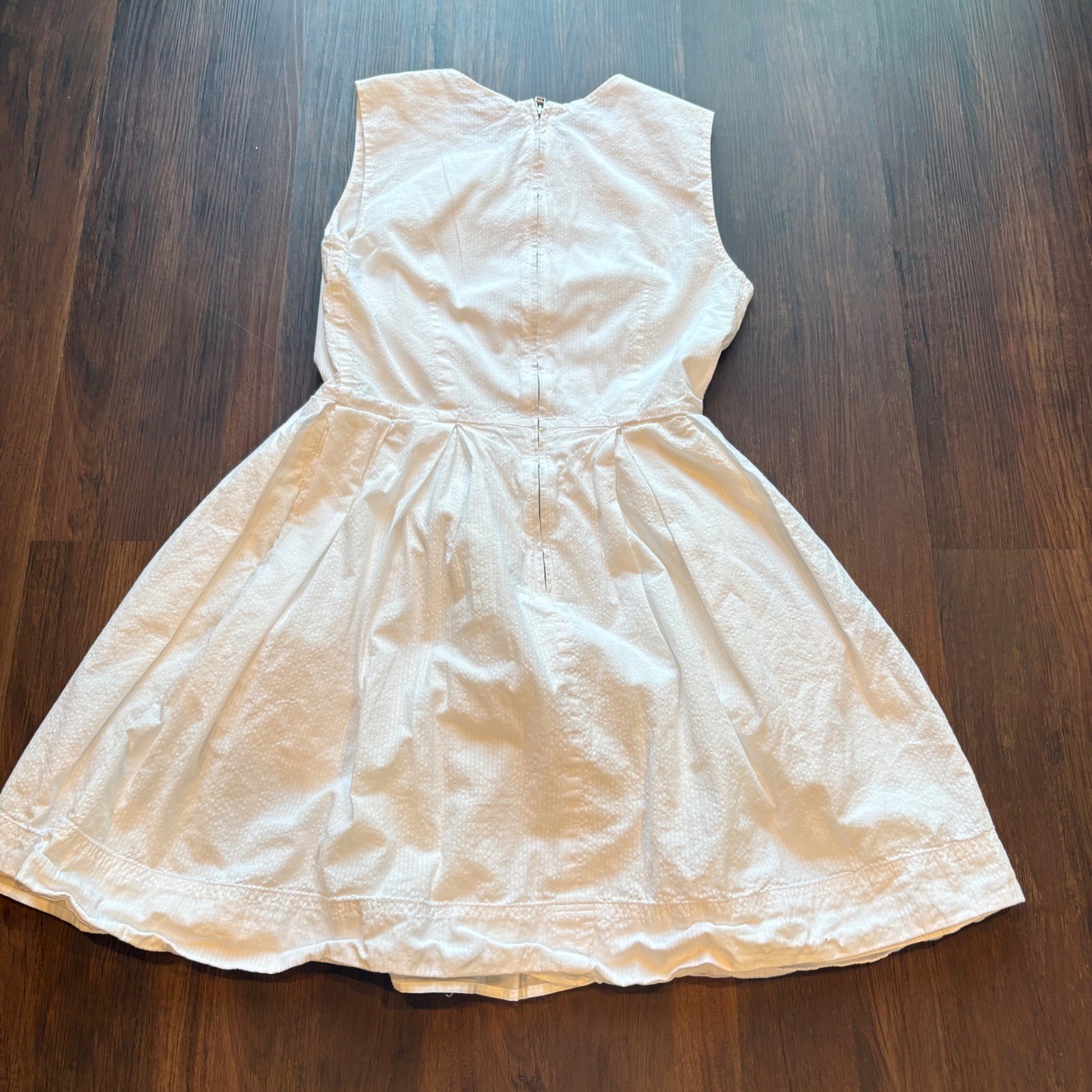 ♾️Vintage 90s GAP White Sleeveless Poplin Cotton Pleated Mini Dress Size 2♾️