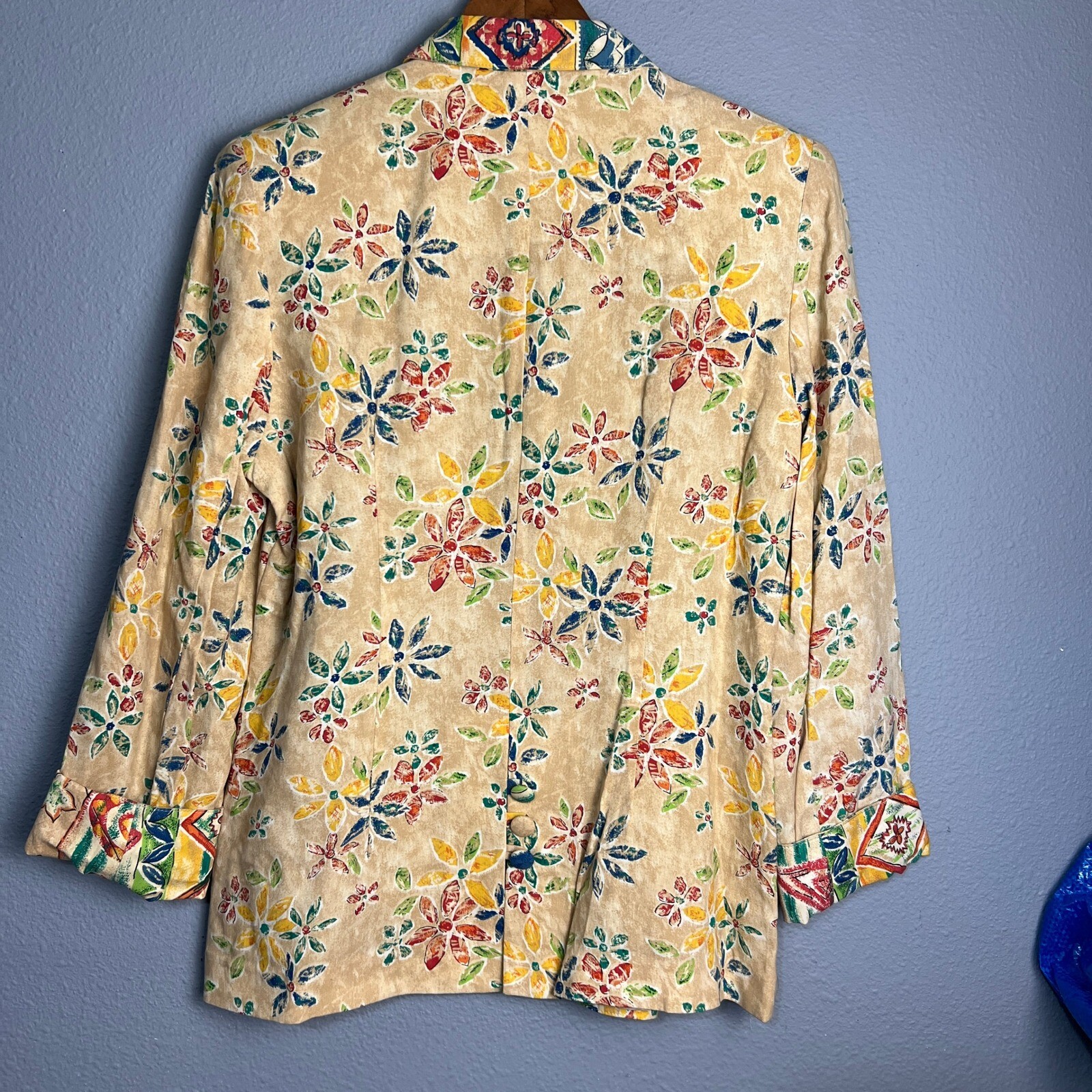 Howard Wolf Floral Eclectic Blazer Colorful 90s Retro Artsy Professional Size 8