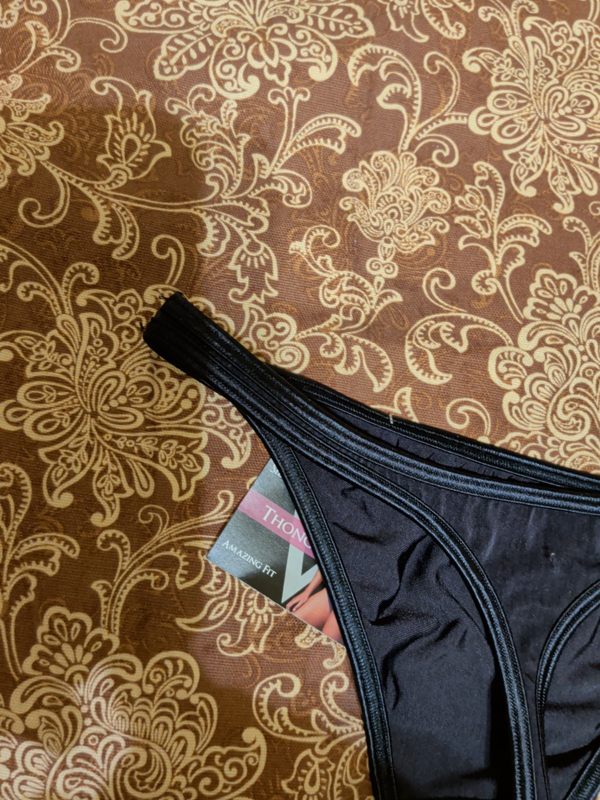 Vintage Vassarette Satin Double String Thong Panties Size 9 XL
