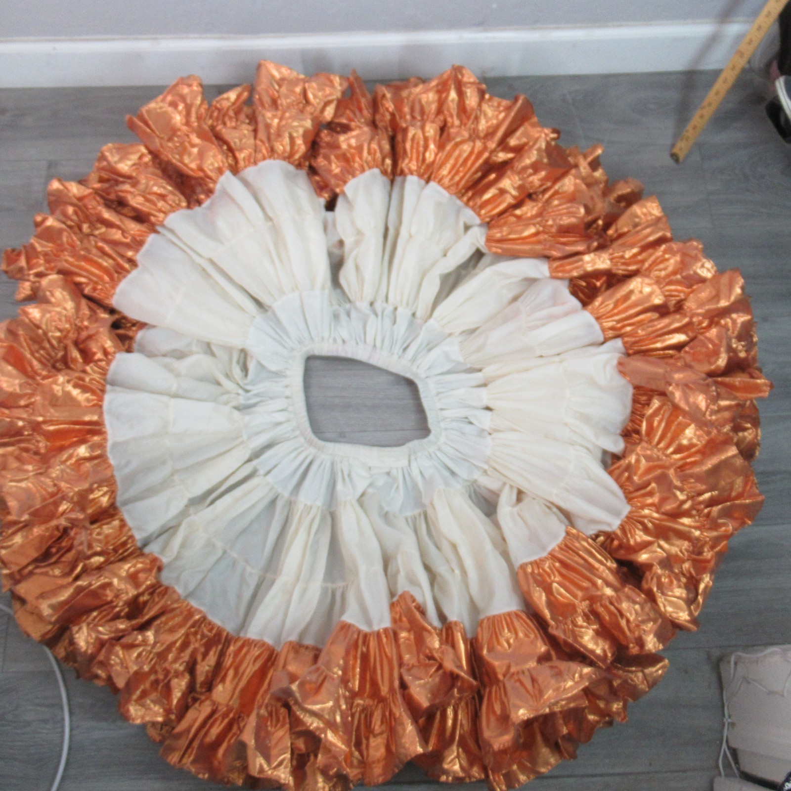 Million Dollar Petticoat Square Dance M Ruffles Metal Copper 3 Tiers 2 Layers