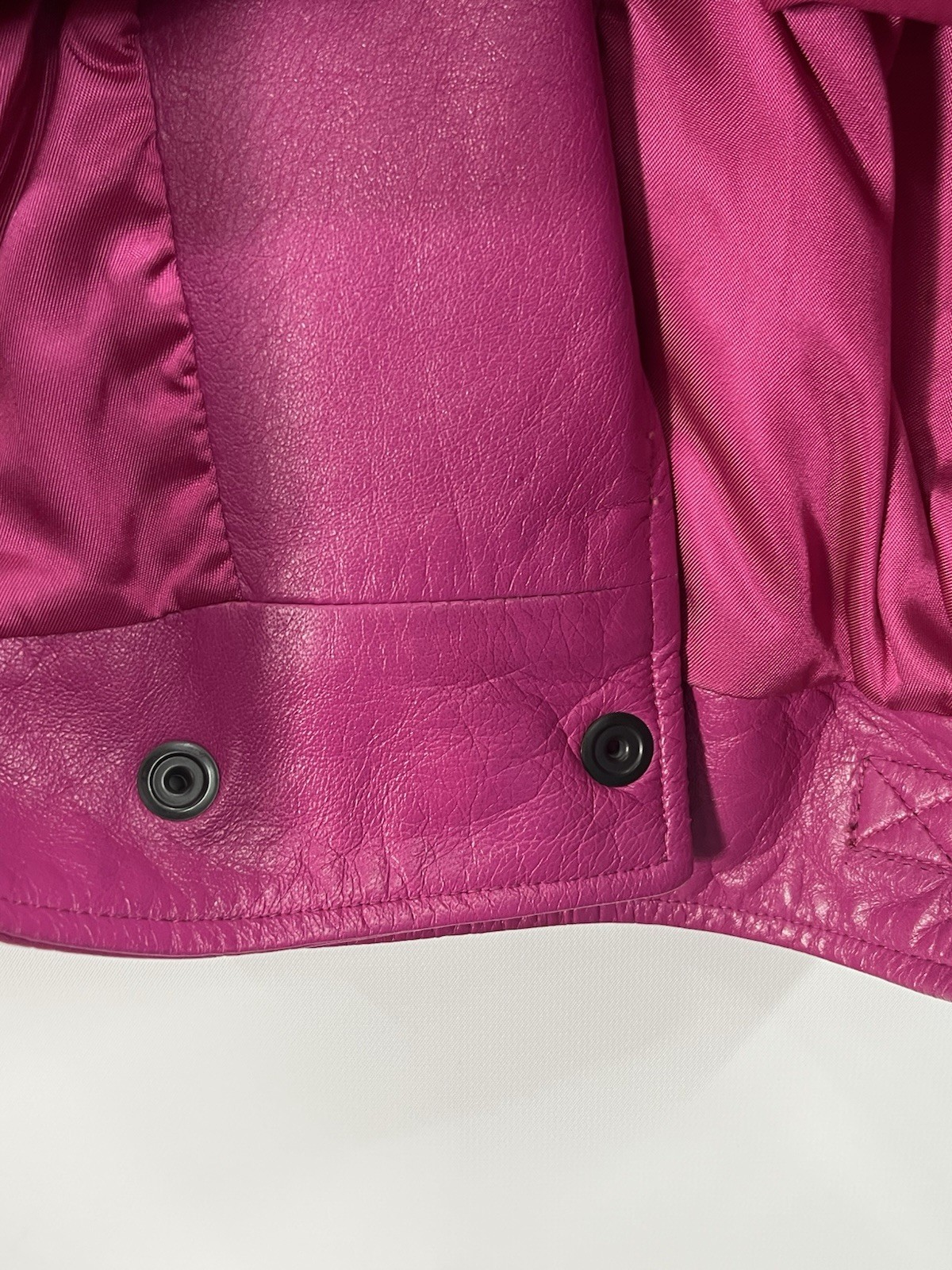 Vtg 80s La Nouvelle Renaissance Hot Pink Leather Jacket Sz M Rockabilly