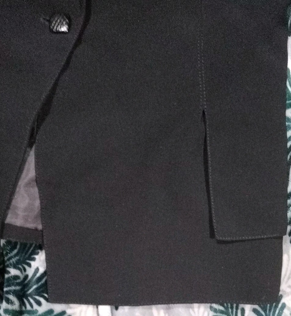 Vntg Larry Levine 90s Short Suit Jacket Blazer Black Single Button No Flaw SZ 12