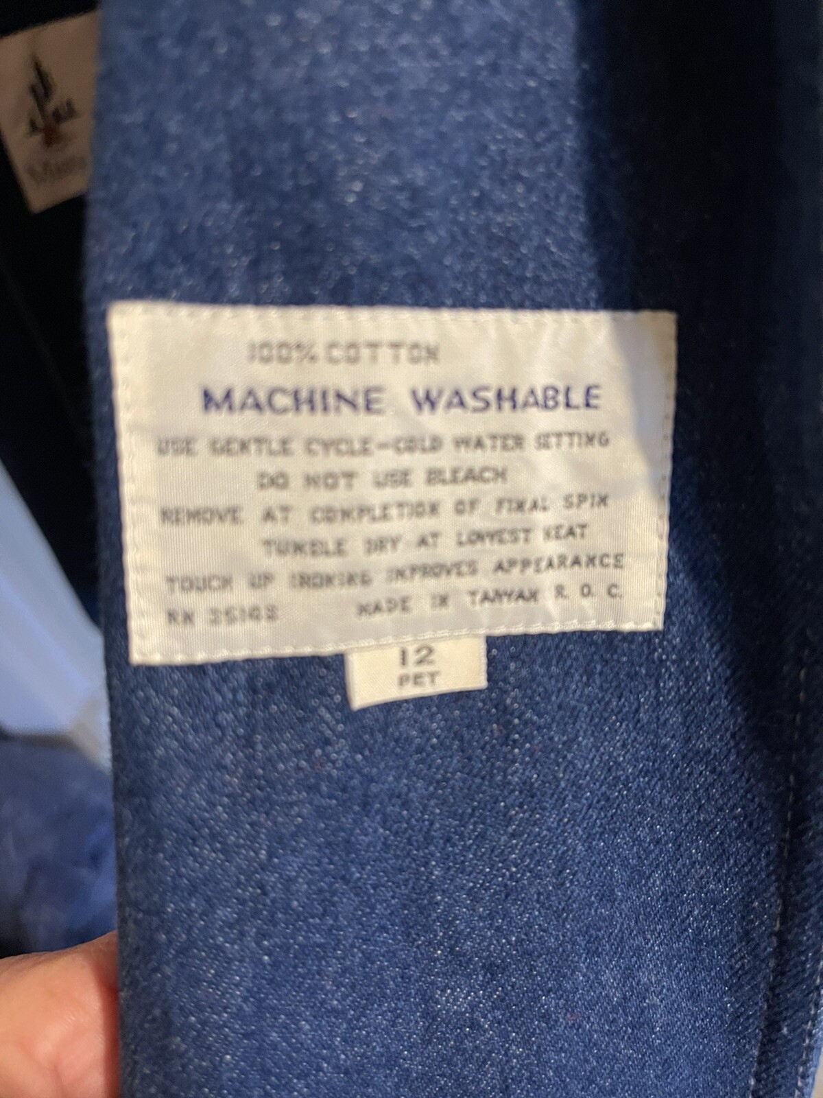 Vintage denim long duster coat wool lined womens sz 12P Western MISTY HARBOR