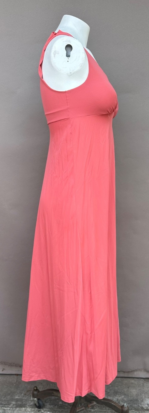 Vintage John Kloss Peignoir Set Small Salmon Robe Nylon Nightgown Hollywood Glam