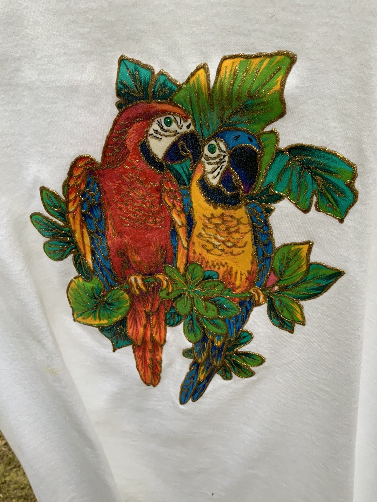 Scarlet & Blue & Gold Macaw Vintage 1980’s T-Shirt Unisex Adult Size Large NNW