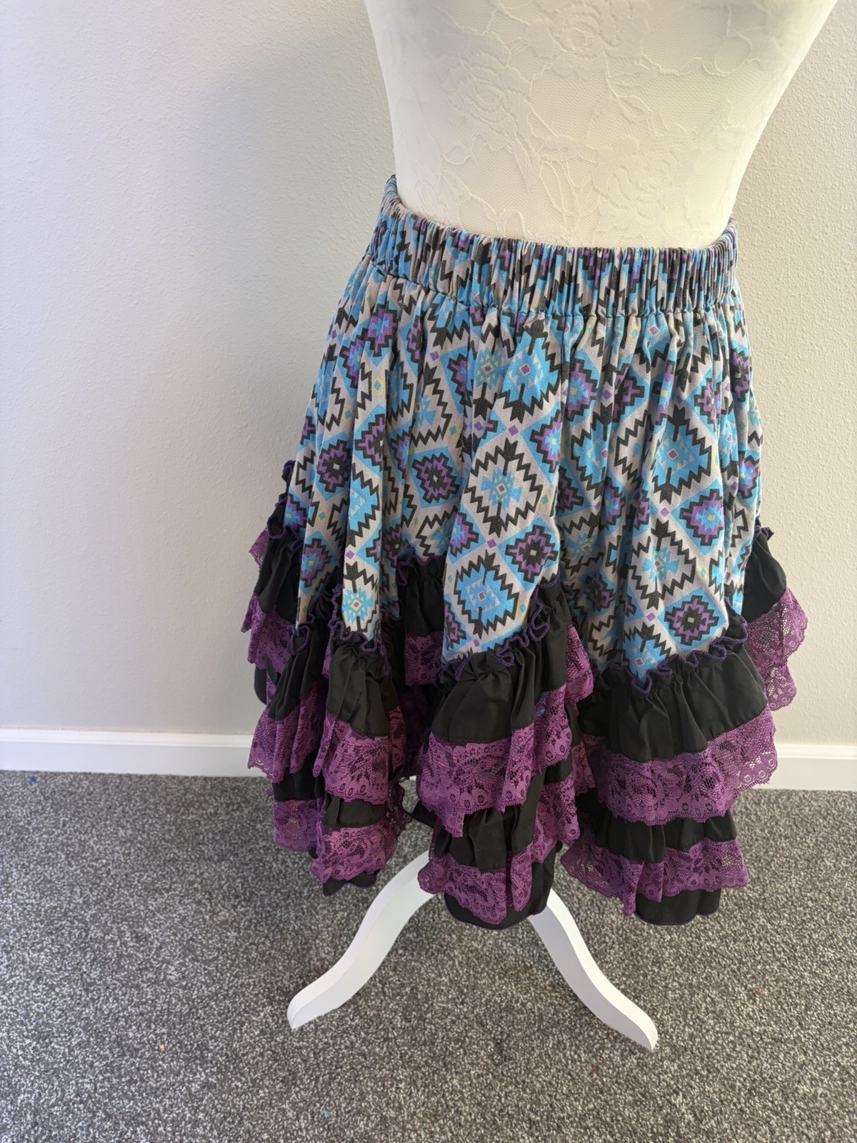 VTG 60s Handmade Square Dancing Dress ~2 Pc Set~S~Peasant Cowgirl Rockabilly
