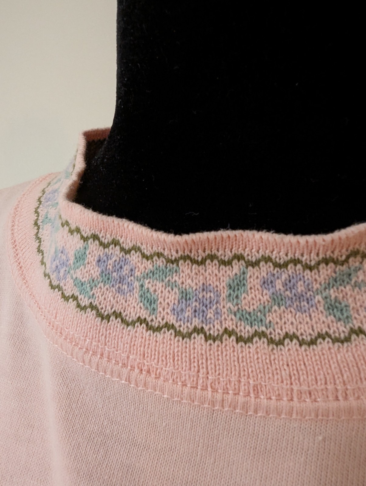 Vintage 1990s Brandon Pink Pullover Top Shirt Large Cotton Poly Blend Pocket