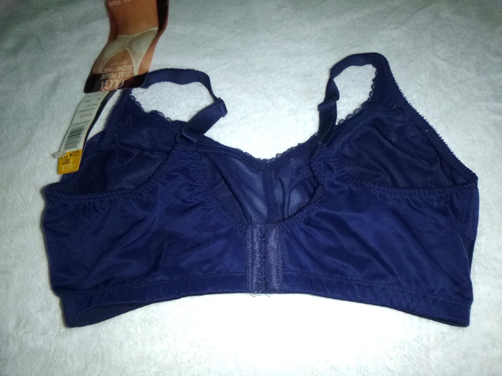 NOS Vtg Olga #33613 Full Figure Secret Hug Bra Navy Blue Sz 40DD