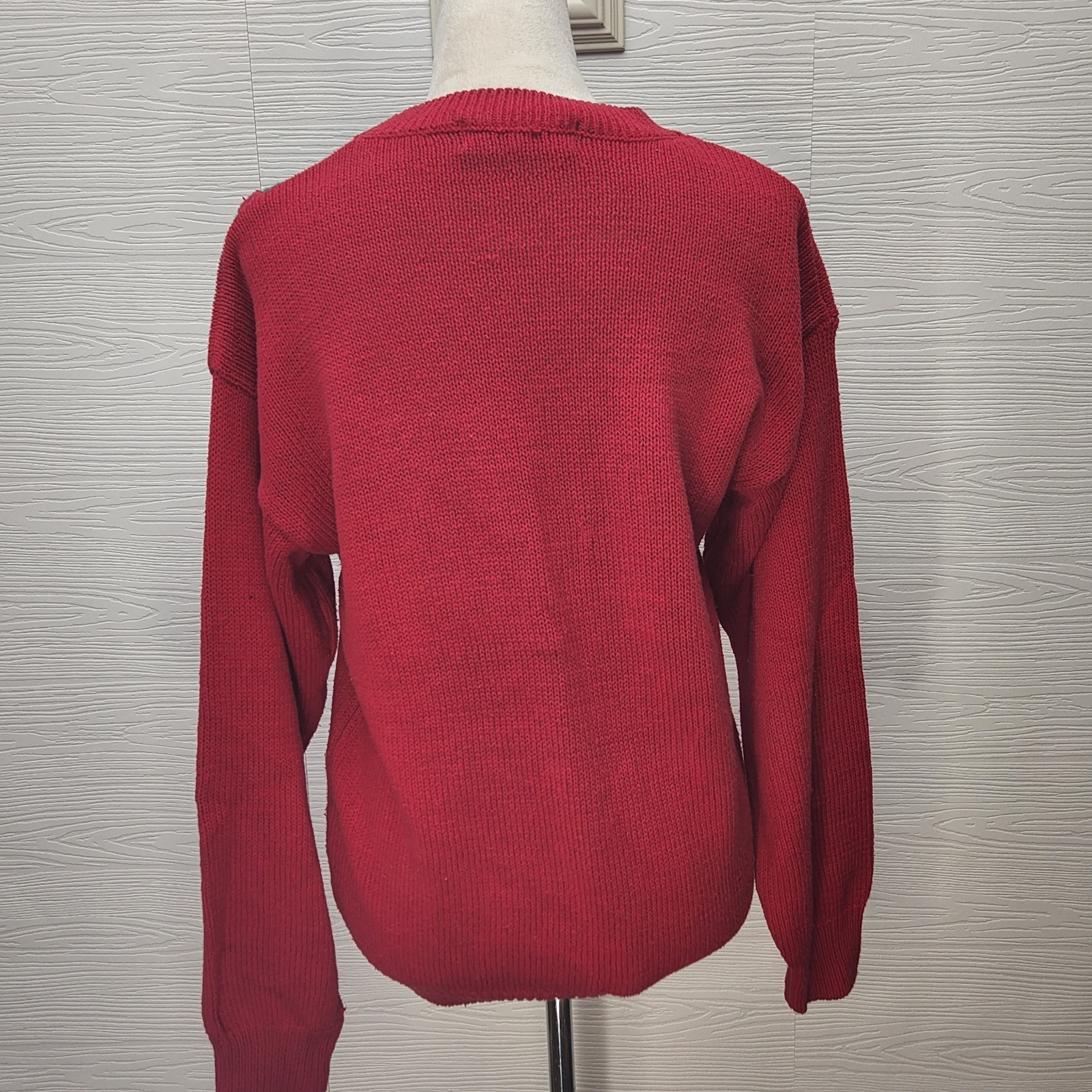 Vintage Jordache Studios Carousel Horse Crew Neck Sweater Sz M Red/Green Holiday